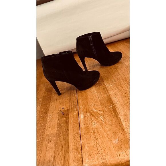 Rockport Black Suede Side Zip Heeled ANkle Boots Size 6 - Picture 5 of 10